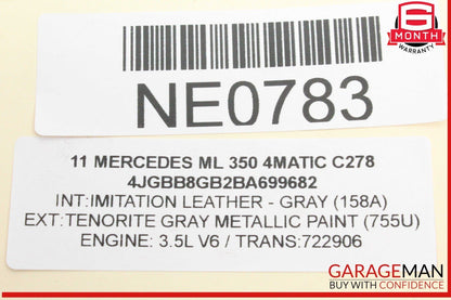 06-11 Mercedes W164 ML350 Front Right Passenger Side Exhaust Manifold Header OEM