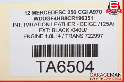 12-14 Mercedes W204 C250 C300 Interior Rear View Mirror Beige OEM