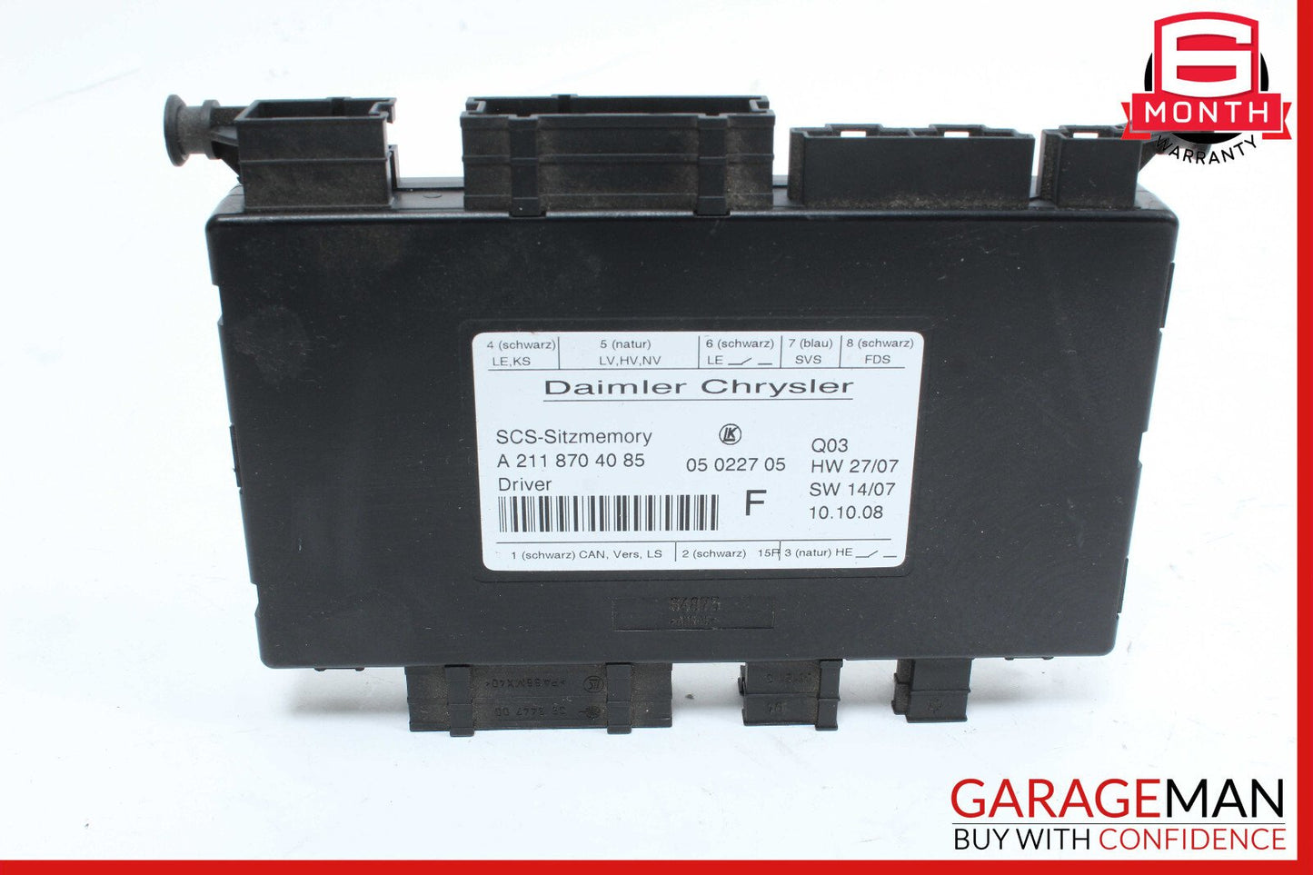 03-12 Mercedes W219 CLS550 E320 Front Left Seat Control Module OEM
