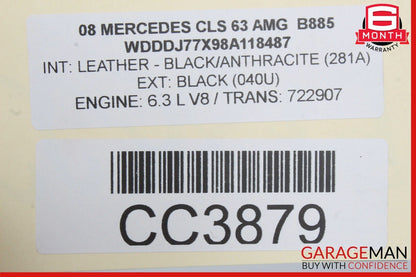 06-11 Mercedes W219 CLS63 CLS55 AMG Rear Left Interior Door Panel Black OEM