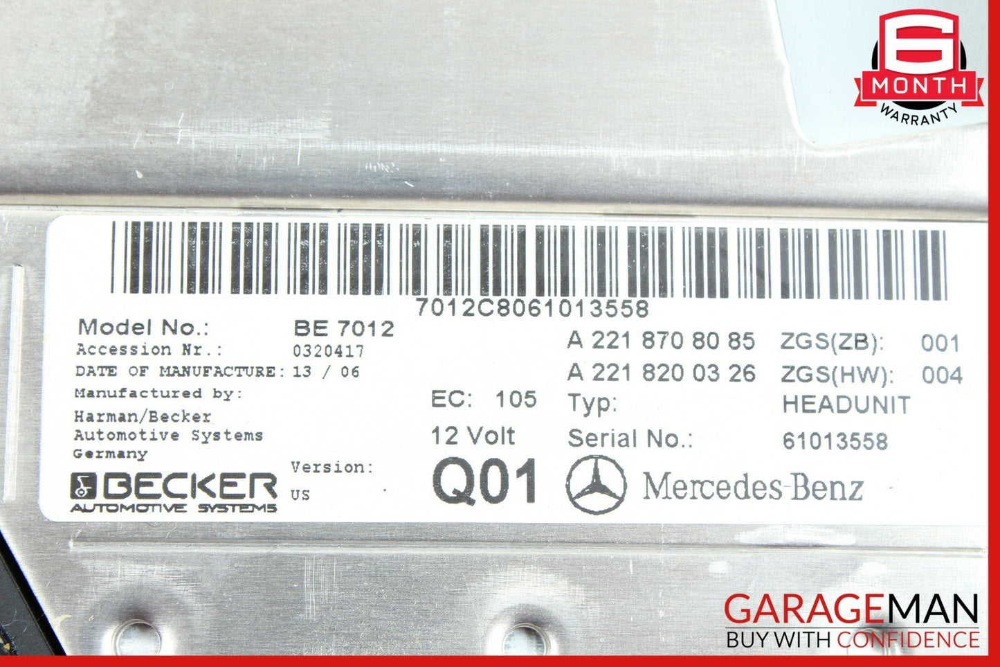 07-09 Mercedes W221 S550 CD DVD Changer Navigation Audio Command Comand Headunit
