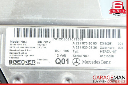 07-09 Mercedes W221 S550 CD DVD Changer Navigation Audio Command Comand Headunit