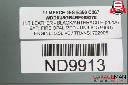 11-17 Mercedes W207 E350 Convertible Rear Right Side Quarter Door Window Glass