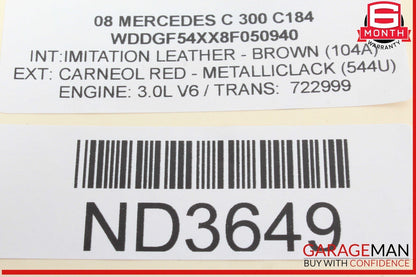 07-14 Mercedes W204 C300 SLK350 Sirius Satellite Radio Module Receiver OEM