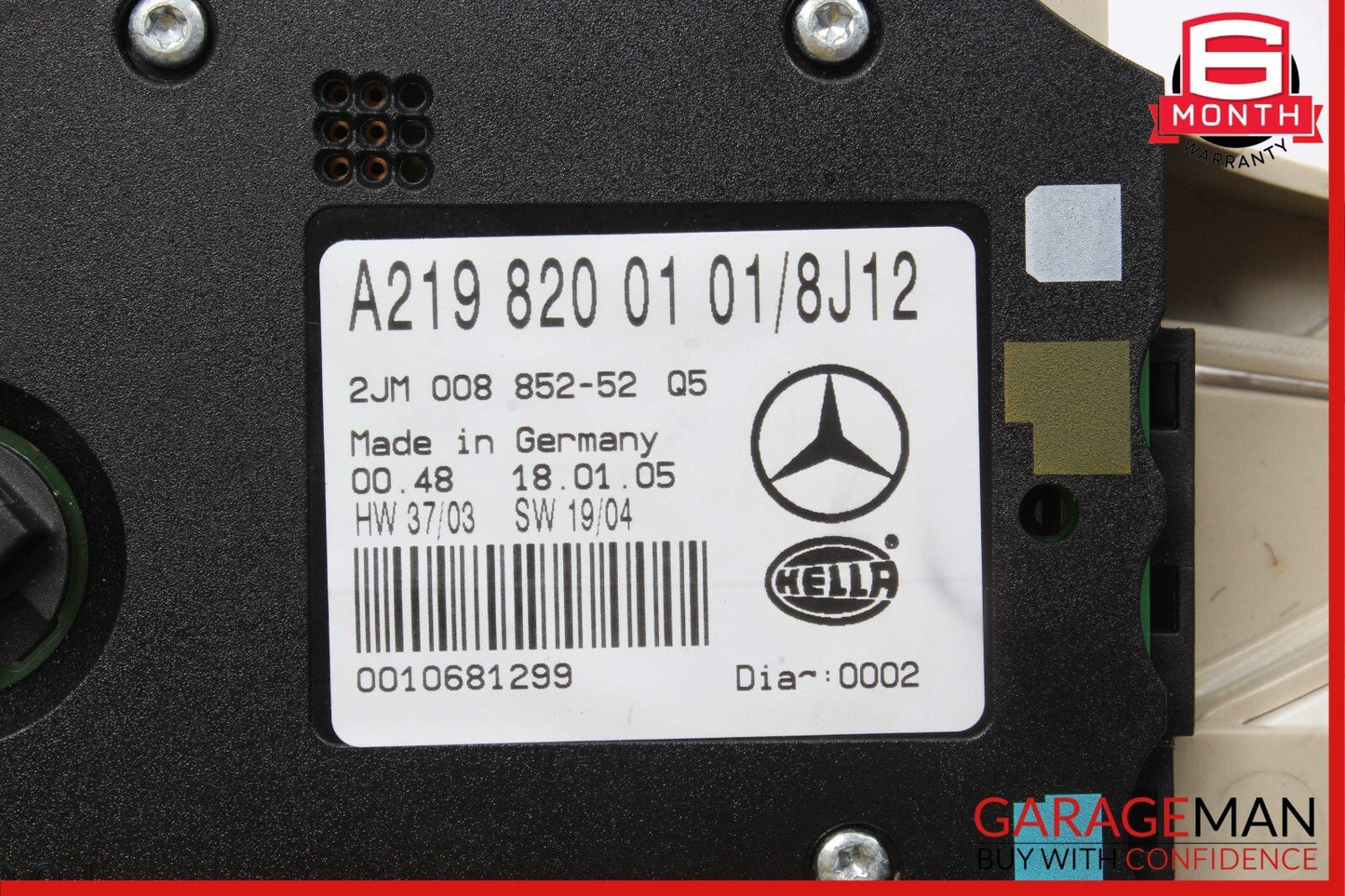 06-11 Mercedes W219 CLS500 Front Upper Overhead Dome Light Sunroof Switch Brown