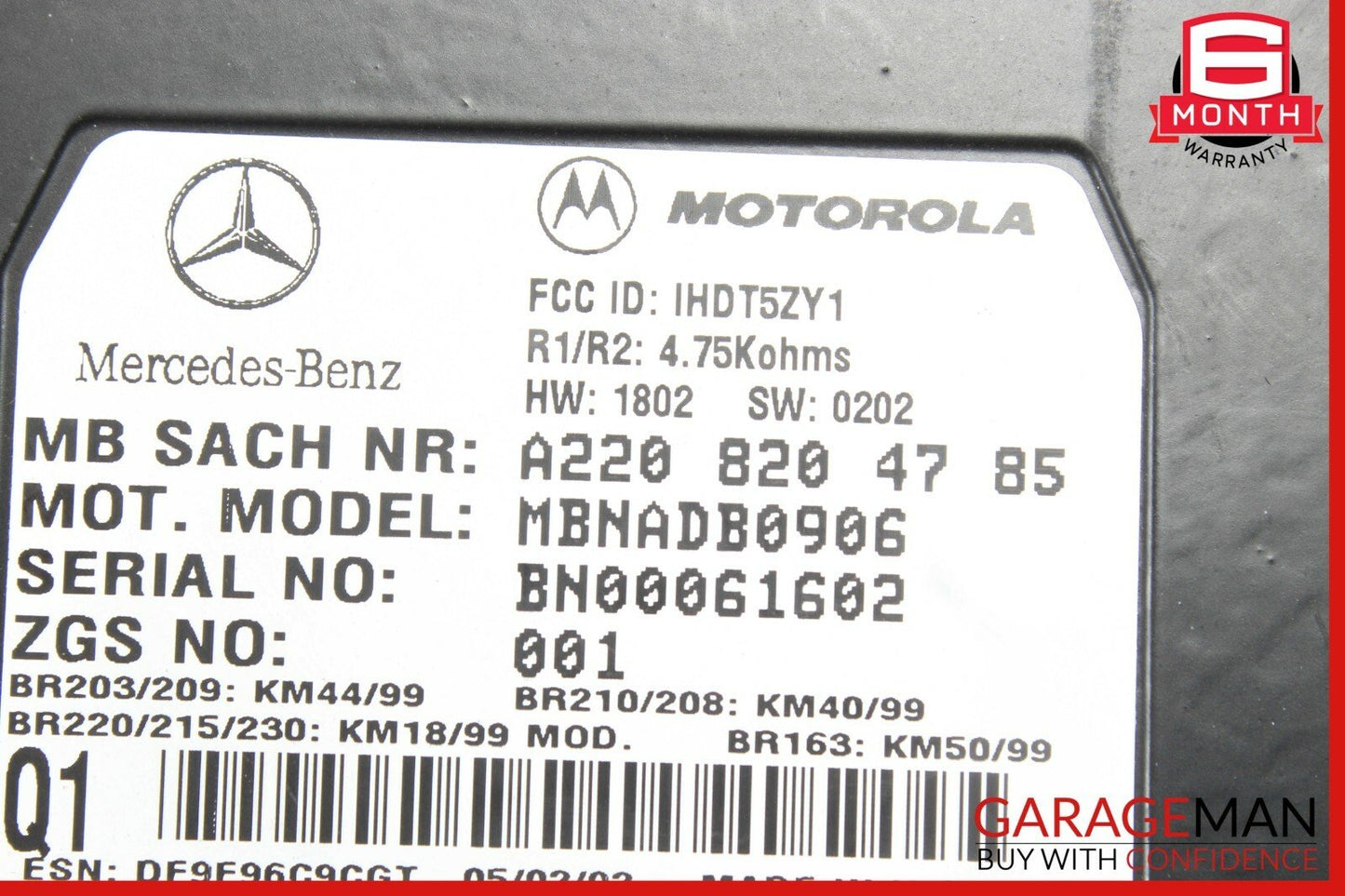 00-06 Mercedes CLK320 ML320 S500 CL Voice Phone Communication Control Module OEM