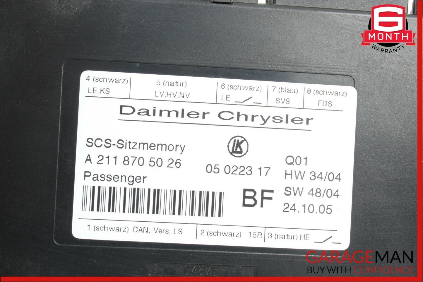 03-11 Mercedes W219 CLS500 Front Right Fuse Box Relay Control Module OEM