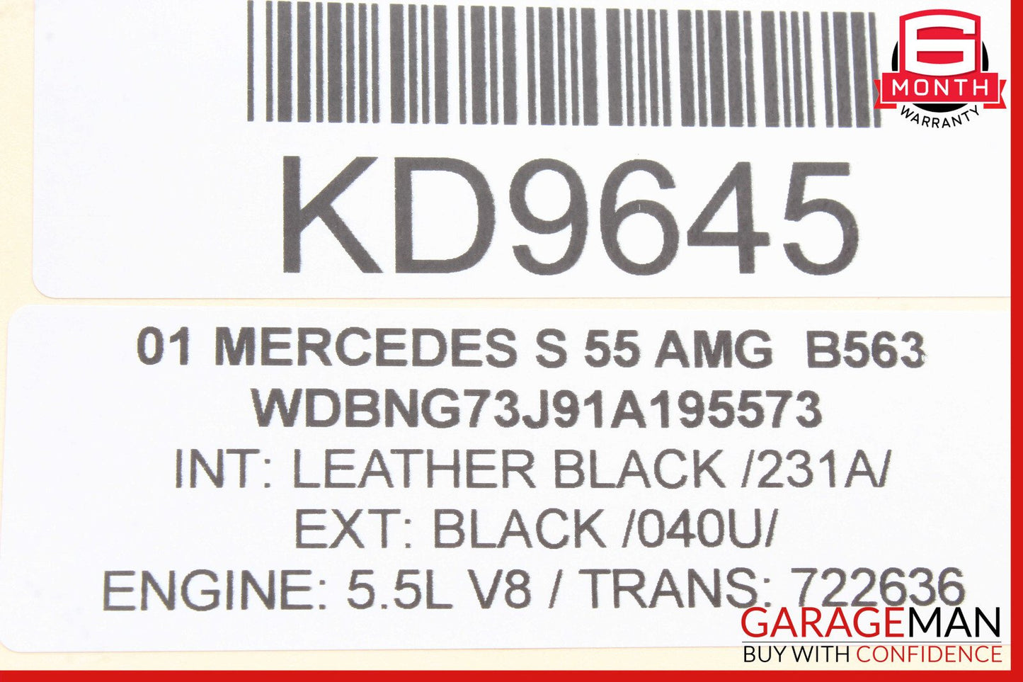 00-06 Mercedes W220 S55 Rear Left Driver Side Window Regulator Motor OEM