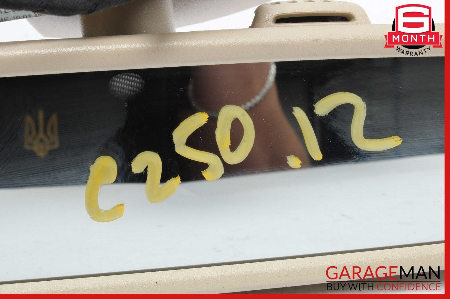 10-16 Mercedes W204 C250 Front Top Upper Rear View Mirror Assembly Beige OEM