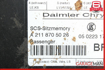 03-11 Mercedes SLK280 GL450 ML550 Front Right Passenger Side Seat Control Module