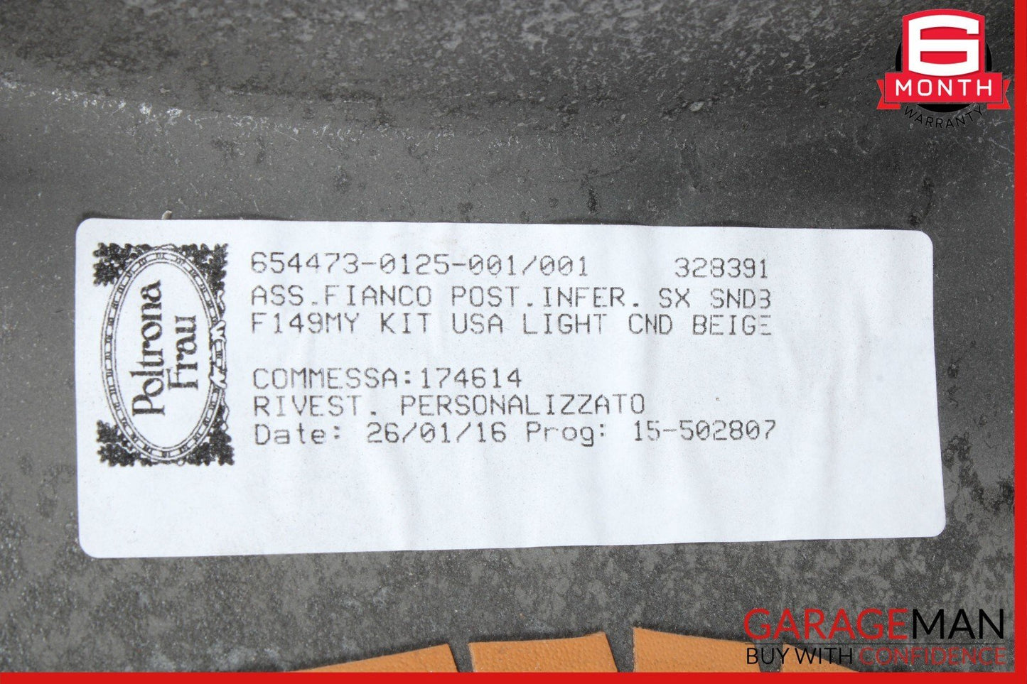 15-18 Ferrari California T Rear Left Side Quarter Panel Trim Cover Assy Beige