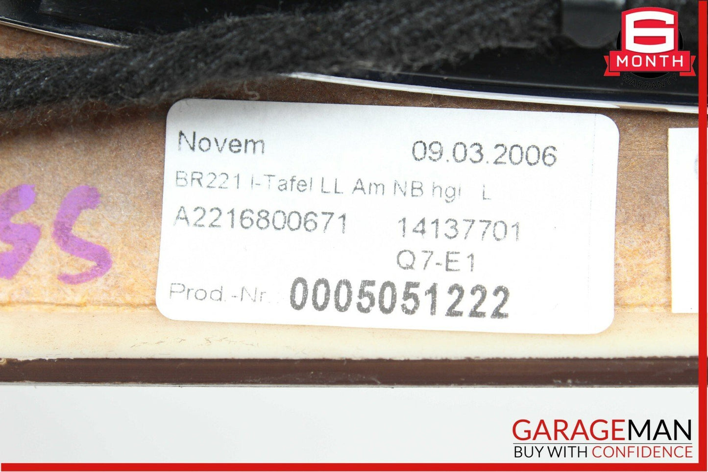 07-09 Mercedes W221 S550 Front Dashboard Trim Panel Cover Bezel Wood OEM