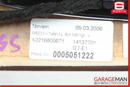 07-09 Mercedes W221 S550 Front Dashboard Trim Panel Cover Bezel Wood OEM