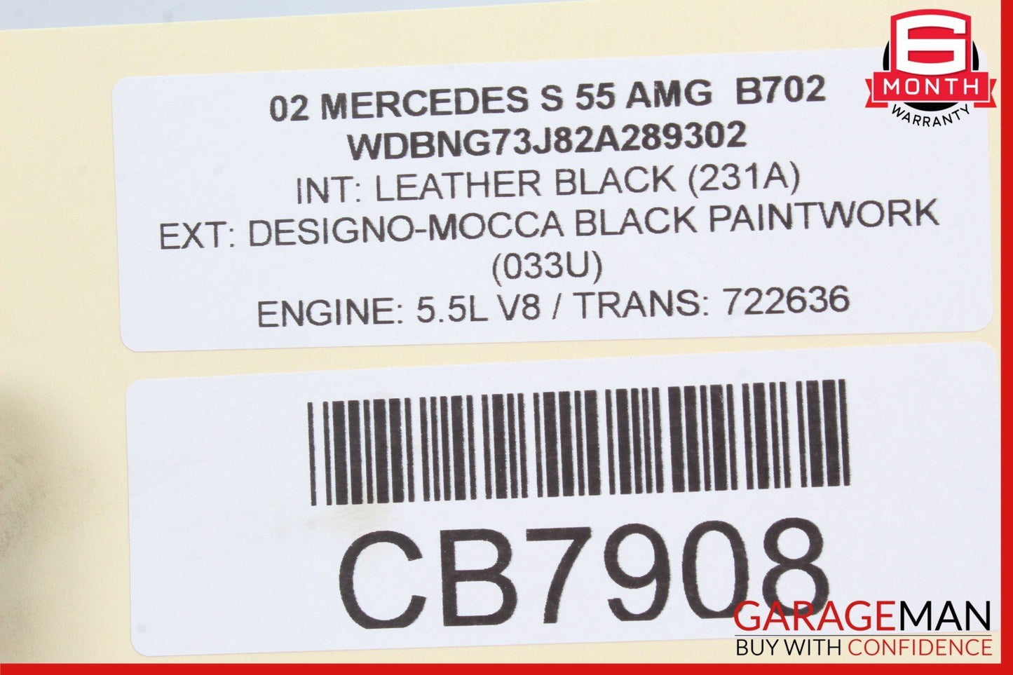 00-06 Mercedes W220 S55 AMG Center Console Rear Air Vent 2208300654 Wood OEM