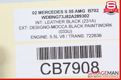 00-06 Mercedes W220 S55 AMG Center Console Rear Air Vent 2208300654 Wood OEM