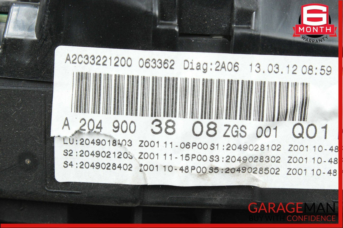 12-14 Mercedes W204 C250 C300 C350 Instrument Speedometer Cluster 2049003808 OEM