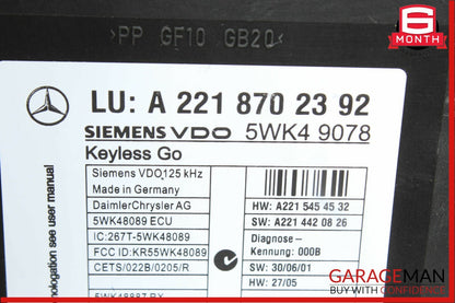 07-14 Mercedes CL550 S550 Keyless Go Control Controller Module Unit