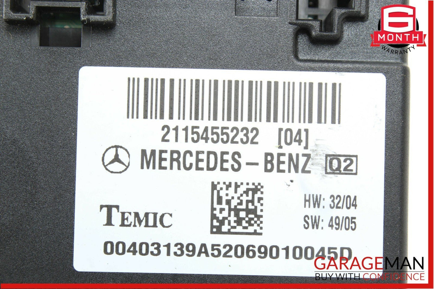 07-11 Mercedes W211 E550 CLS550 Body Control Module Unit BCM 2115455232 OEM