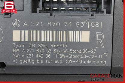 07-13 Mercedes W221 S550 Front Right Under Seat Control Module 2218707493 OEM