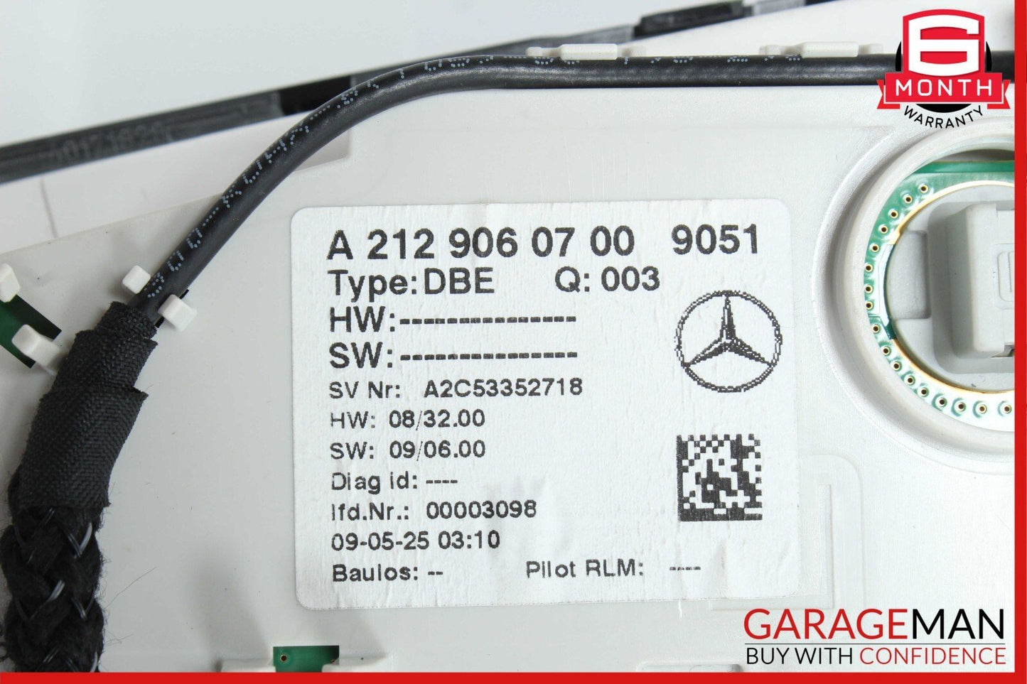 10-18 Mercedes W212 E350 E550 Overhead Dome Light Lamp Black 2129060700 OEM