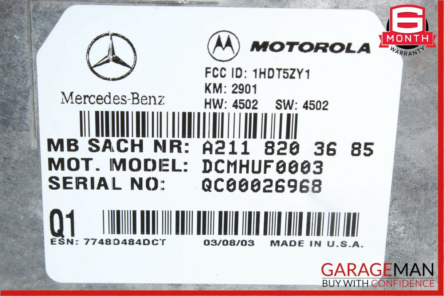 03-09 Mercedes W211 E320 E500 E550 Voice Communication Control Module Unit
