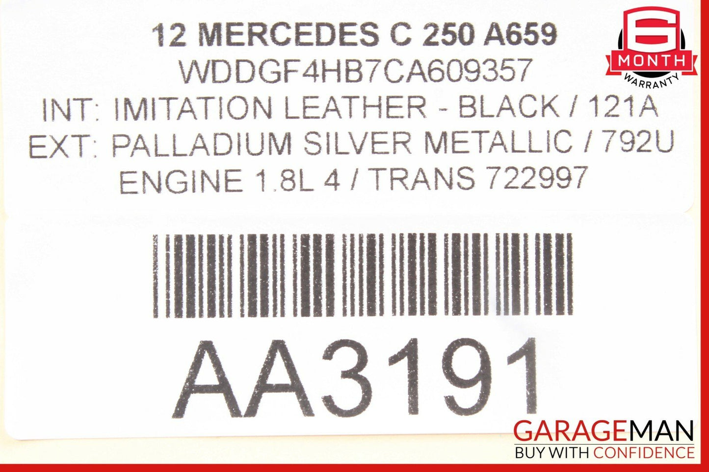 12-14 Mercedes W204 C250 C300 Front Left Keyless Go Exterior Door Handle Silver