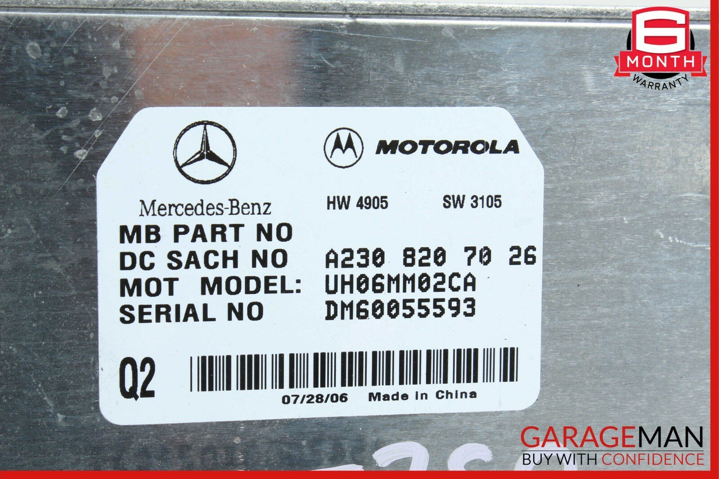 06-12 Mercedes W211 E350 SL550 Communication Control Module 2198200926 OEM