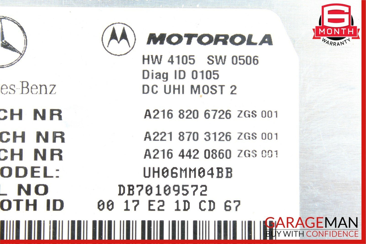 07-09 Mercedes W221 S550 CL600 Bluetooth Mobile Cell Phone Control Module OEM