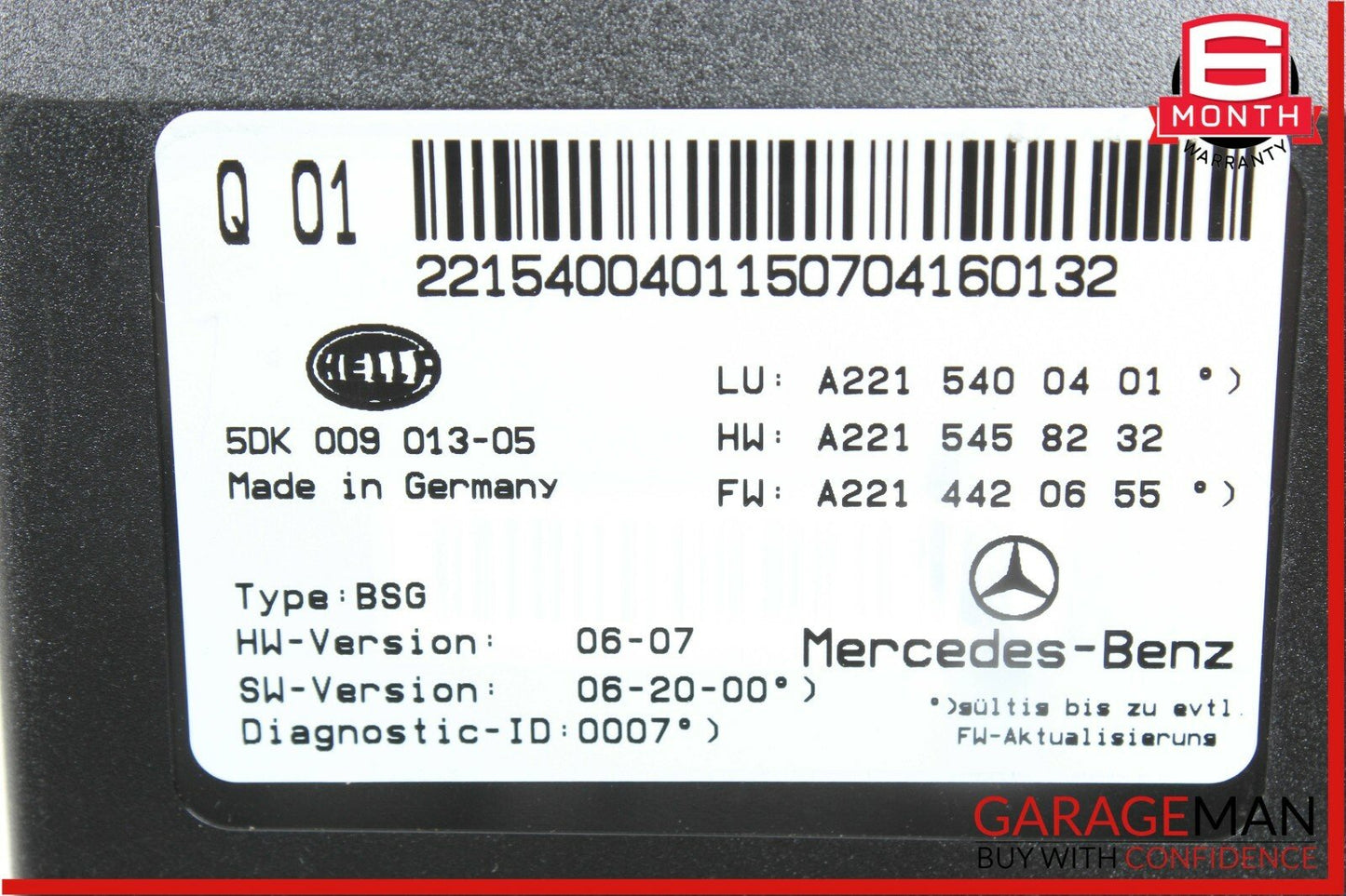 07-14 Mercedes-Benz S550 W221 Electric Power Supply Control Fuse Box Module 2215400401