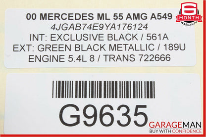 00-05 Mercedes W163 ML320 ML55 AMG Sport Left Side Skirt Rocker Moulding Green