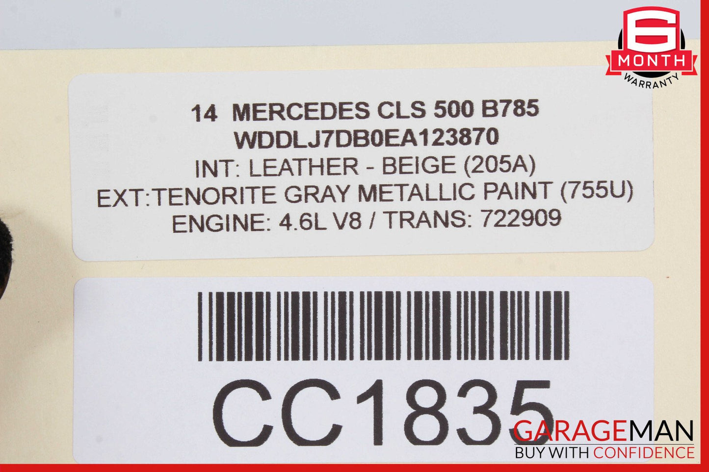12-14 Mercedes W218 CLS550 Front Left Driver Side Interior Door Panel OEM