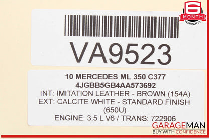 06-11 Mercedes W164 ML350 ML550 ML63 AMG Front Lower Radiator Support Bracket