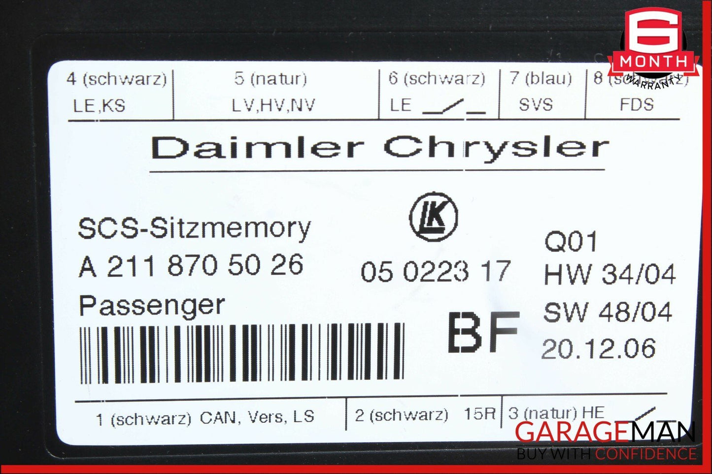 Mercedes W211 E350 CLS550 GL450 Front Right Side Under Seat Control Module OEM