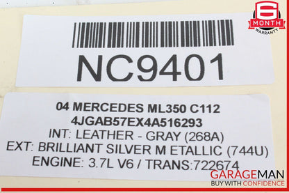 98-05 Mercedes W163 ML350 Front Upper Radiator Core Support Bracket Panel OEM