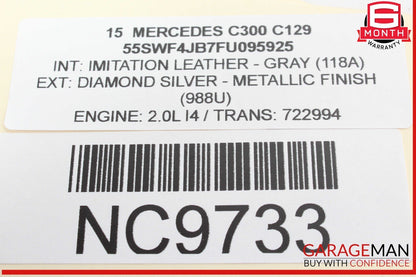 15-20 Mercedes W205 C300 Front Left Driver Side Wishbone Lower Control Arm
