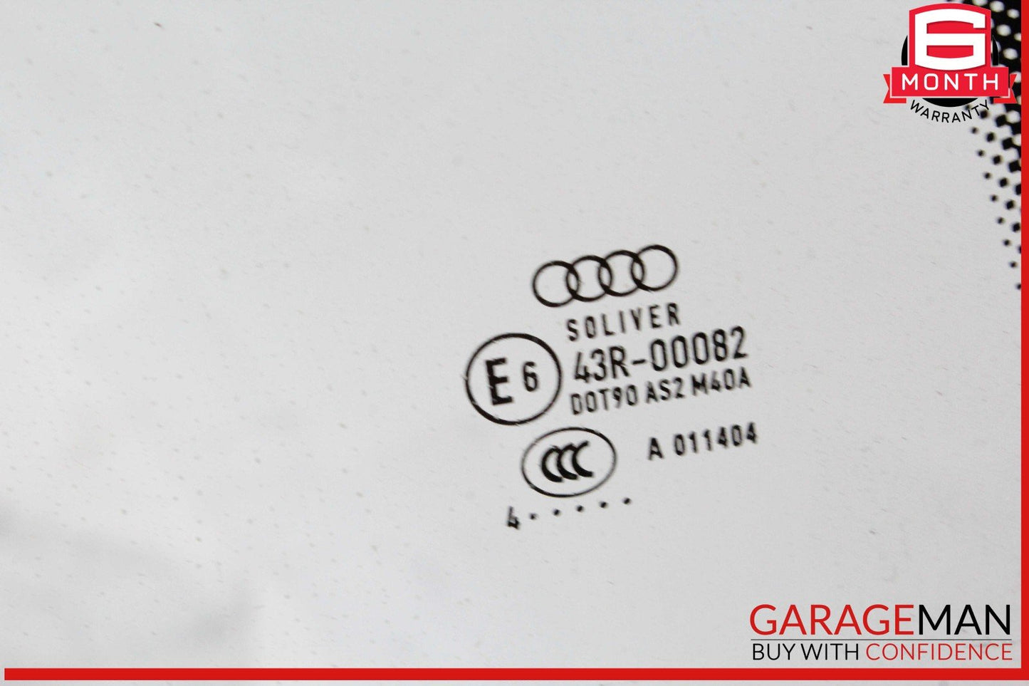 10-17 Audi A5 Convertible Rear Right Quarter Window Glass OEM