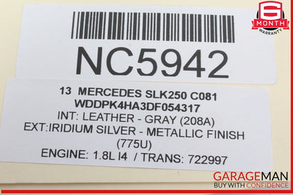 12-20 Mercedes R172 SLK250 SLK350 Front Left Side Seat Belt Seatbelt Retractor