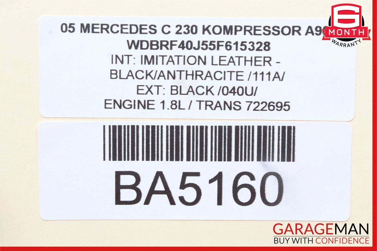 01-07 Mercedes W203 C230 AMG C240 Rear Right Side Door Lock Latch Actuator OEM