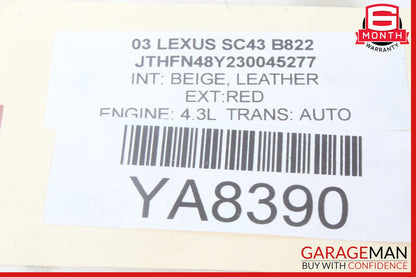 02-10 Lexus SC430 Rear Right Side Convertible Upper Roof Top Lid Hinge OEM