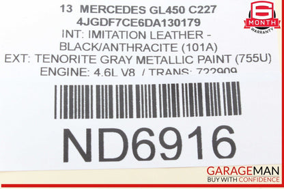 07-19 Mercedes X166 GL450 Rear 3rd Third Row Seat Motor 1648202342 OEM
