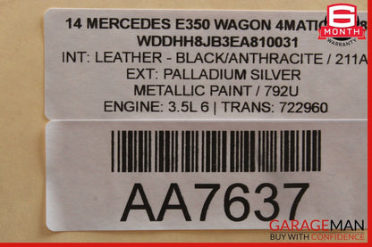 10-16 Mercedes W212 E350 C250 Front Top Upper Rear View Mirror Black 2048104217