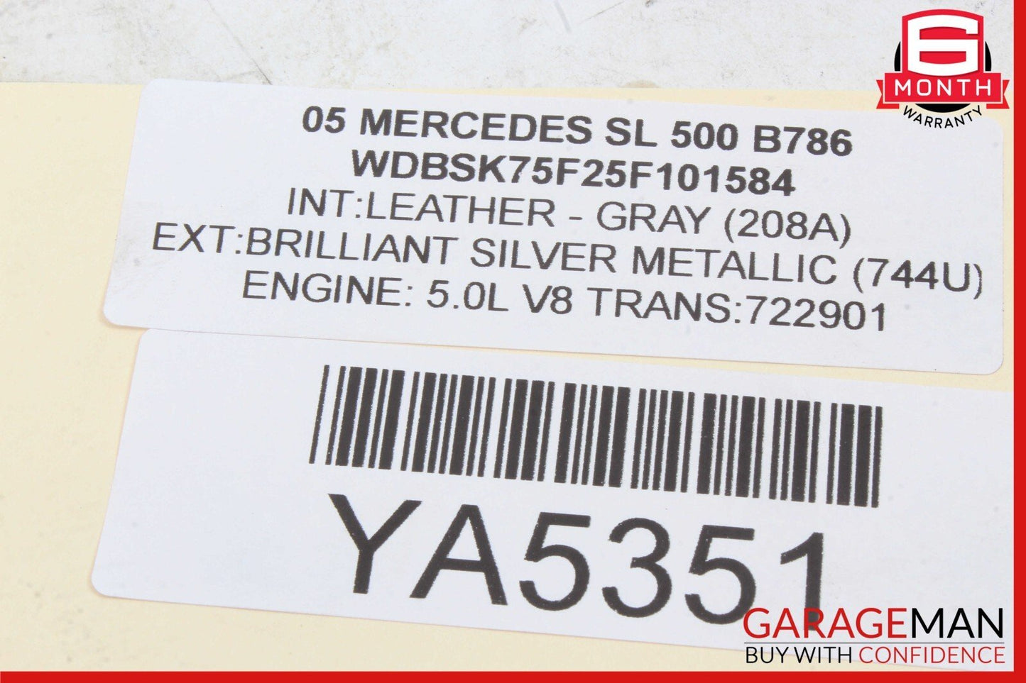 03-06 Mercedes R230 SL600 SL500 Rear Right Side Hydraulic Shock Strut Absorber