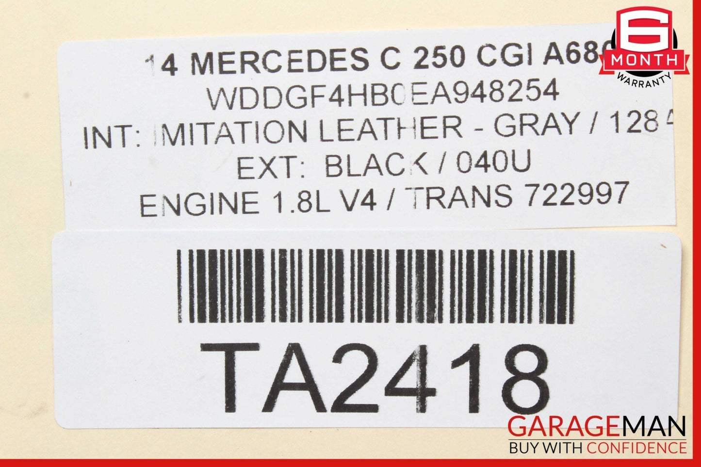 12-15 Mercedes C250 SLK250 7G Tronic Automatic Transmission Assembly 722.997 72k