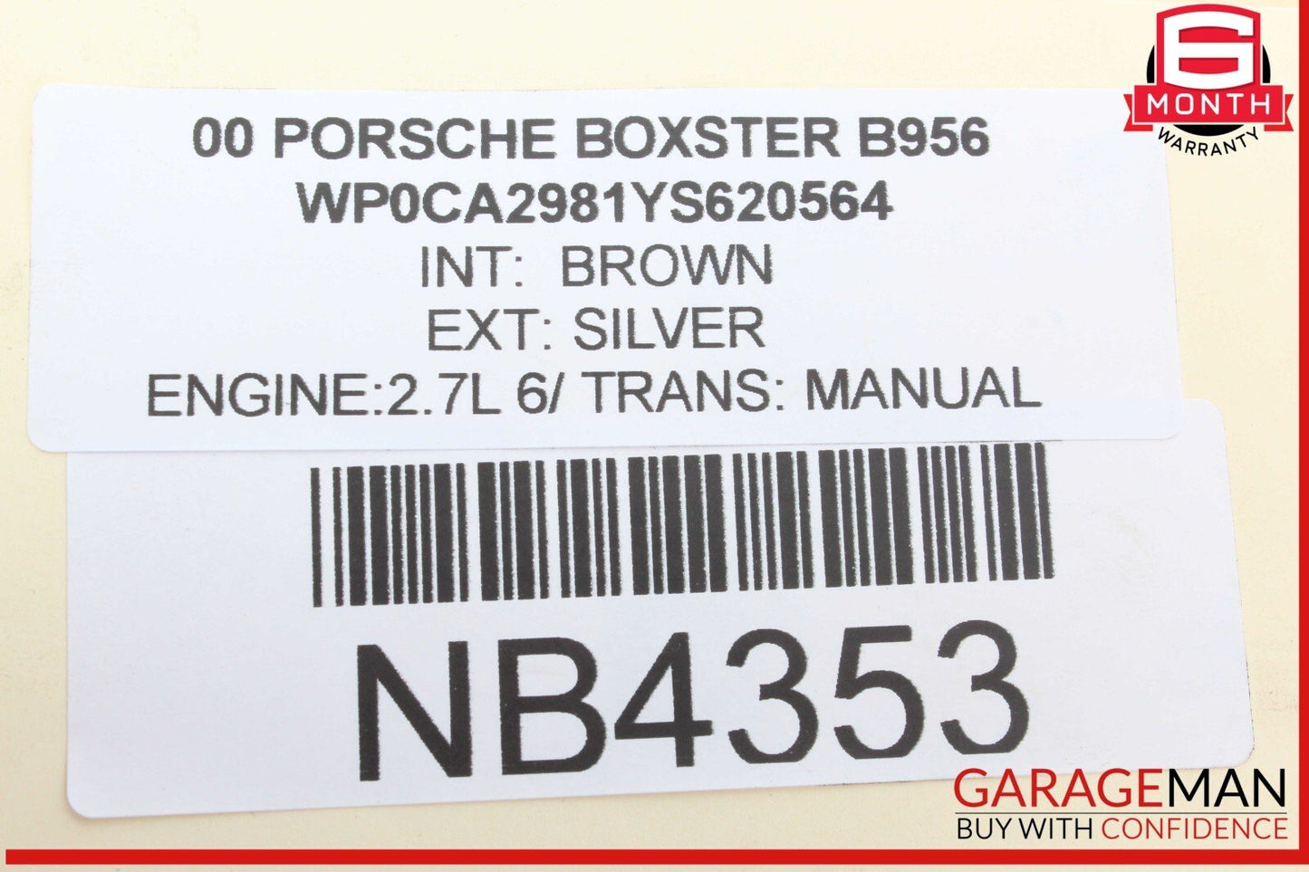 97-04 Porsche Boxster 986 Front Right Passenger Exterior Door Handle OEM