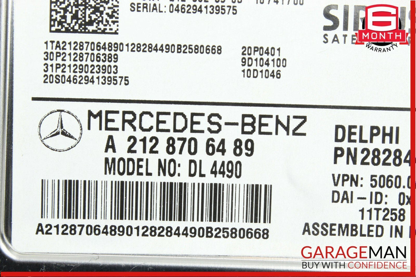 12-14 Mercedes SLK350 C250 CLS500 Sirius Satellite Radio Receiver Control Module