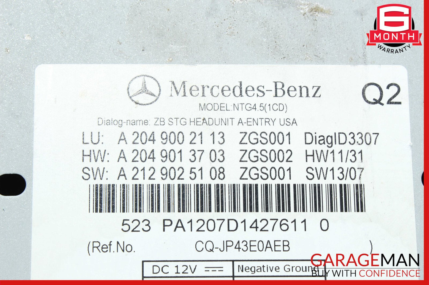 Mercedes W204 C250 C350 C300 C63 Navigation Command Head Unit DVD CD Audio OEM