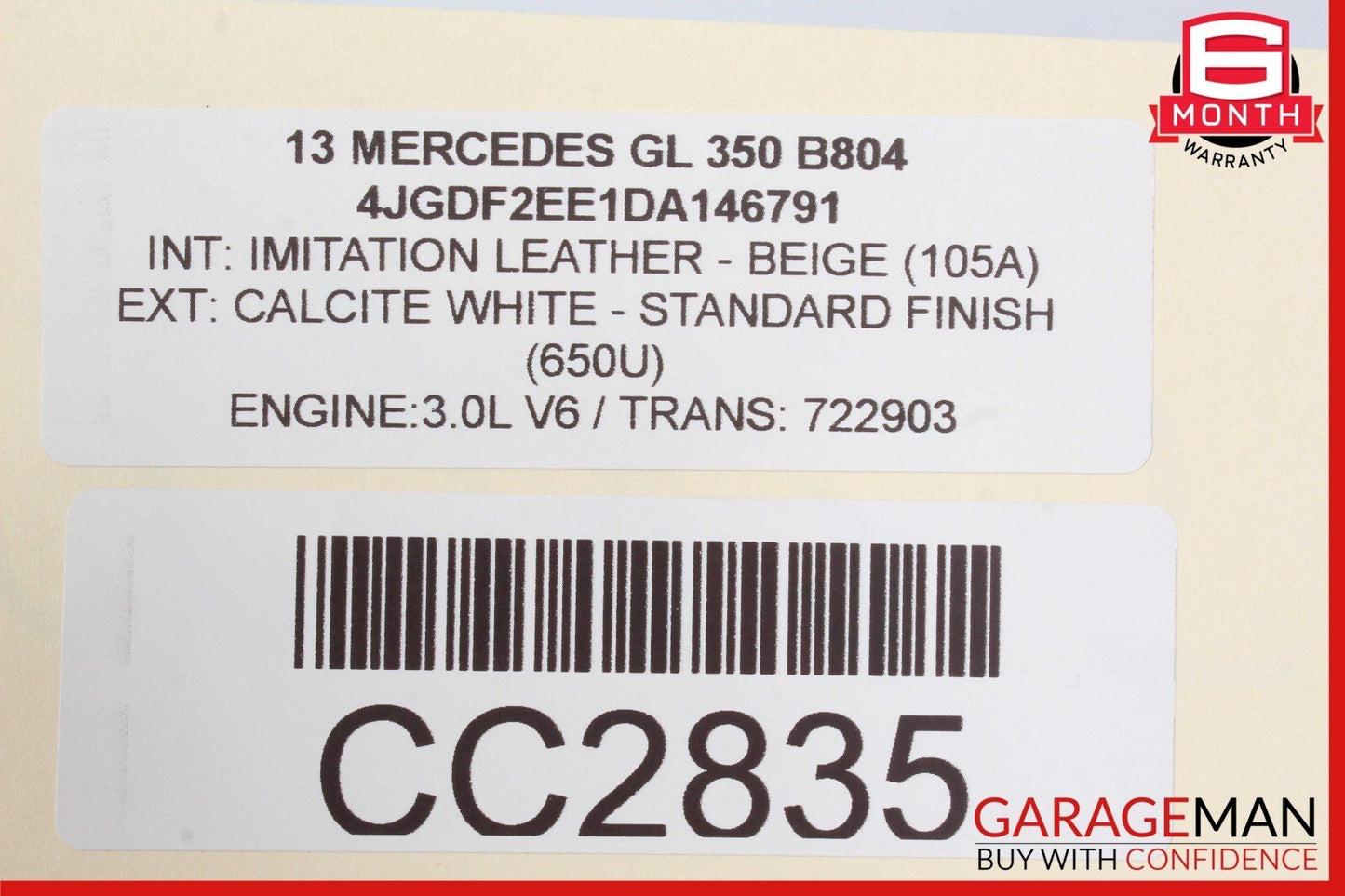 13-16 Mercedes X166 GL350 GL450 Front Left Side Interior Door Panel Assy Beige
