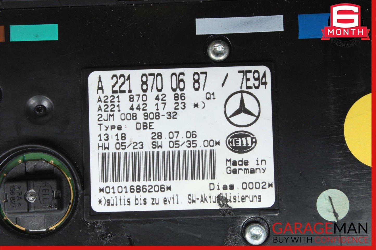 07-09 Mercedes W221 S550 CL600 Overhead Dome Light Sunroof Control Grey OEM