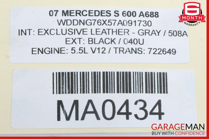 07-14 Mercedes CL600 S600 5.5L V12 Exhaust Manifold Gasket 2751421080