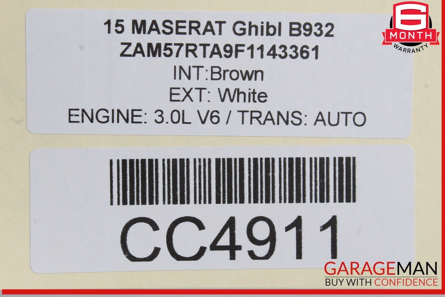 14-22 Maserati Ghibli M157 Front Right Side Door Shell Frame Panel White OEM
